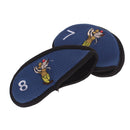 Golf Club Damage Protection Iron Putter Head Cover Set Nylon Protection Case Golf Sports Accessories Pack of 9PCS- Blue