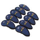 Golf Club Damage Protection Iron Putter Head Cover Set Nylon Protection Case Golf Sports Accessories Pack of 9PCS- Blue