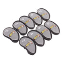 Golf Club Damage Protection Iron Putter Head Cover Set Nylon Protection Case Golf Sports Accessories Pack of 9PCS- Gray