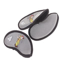 Golf Club Damage Protection Iron Putter Head Cover Set Nylon Protection Case Golf Sports Accessories Pack of 9PCS- Gray