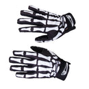 Pair Of Hook Loop Fastener Wrist Closure Durable Sweatproof Full Finger Warm Bike Sports Gloves Black+White XL