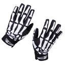 Pair Of Hook Loop Fastener Wrist Closure Durable Sweatproof Full Finger Warm Bike Sports Gloves Black+White XL