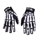 Pair Of Hook Loop Fastener Wrist Closure Durable Sweatproof Full Finger Warm Bike Sports Gloves Black+White XL