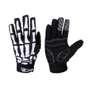 Pair Of Hook Loop Fastener Wrist Closure Durable Sweatproof Full Finger Warm Bike Sports Gloves Black+White XL