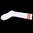 Kids Toddler Girls Knee High Soccer Sports Long Tube Socks Stockings Summer Clothing Red Stripes Charms 1 Pair White