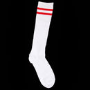 Kids Toddler Girls Knee High Soccer Sports Long Tube Socks Stockings Summer Clothing Red Stripes Charms 1 Pair White