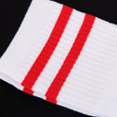 Kids Toddler Girls Knee High Soccer Sports Long Tube Socks Stockings Summer Clothing Red Stripes Charms 1 Pair White