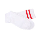 Kids Toddler Girls Knee High Soccer Sports Long Tube Socks Stockings Summer Clothing Red Stripes Charms 1 Pair White