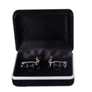 Fashionable Men Knot Cufflinks Storage Box Organiser Cover Display Case Office Meeting Events Anniversary Supplies Black