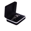 Fashionable Men Knot Cufflinks Storage Box Organiser Cover Display Case Office Meeting Events Anniversary Supplies Black