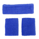 Outdoor Sportswear Sweat Absorbing Soft Comfortable Wear Headwear Headband + Pack of 2PCS Wristband- Light Blue