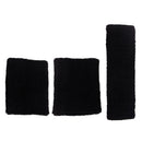 Outdoor Sportswear Sweat Absorbing Soft Comfortable Wear Headwear Headband + Pack of 2PCS Wristband Black