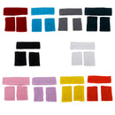 Outdoor Sportswear Sweat Absorbing Soft Comfortable Wear Headwear Headband + Pack of 2PCS Wristband Black