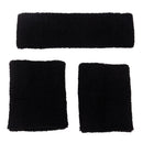 Outdoor Sportswear Sweat Absorbing Soft Comfortable Wear Headwear Headband + Pack of 2PCS Wristband Black