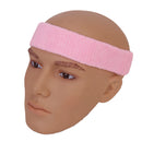 Outdoor Sportswear Sweat Absorbing Soft Comfortable Wear Headwear Elastic Headband + Pack of 2PCS Wristband- Pink
