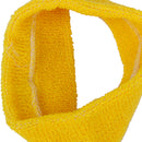 Outdoor Sportswear Sweat Absorbing Soft Comfortable Headwear Elastic Headband + Pack of 2PCS Wristband- Yellow