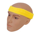 Outdoor Sportswear Sweat Absorbing Soft Comfortable Headwear Elastic Headband + Pack of 2PCS Wristband- Yellow