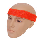 Outdoor Sportswear Sweat Absorbing Soft Comfortable Headwear Elastic Headband + Pack of 2PCS Wristband- Orange