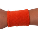 Outdoor Sportswear Sweat Absorbing Soft Comfortable Headwear Elastic Headband + Pack of 2PCS Wristband- Orange