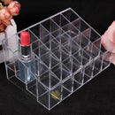 Acrylic 24-Slot Lipstick Stand Holder Mascara Brush Cosmetic Organizer Stand Makeup Beauty Supplies Clear