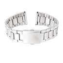 Stainless Steel Deployment Buckle With Straight End Watch Band Strap 22MM Silver