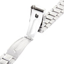Stainless Steel Deployment Buckle With Straight End Watch Band Strap 22MM Silver