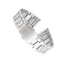 Stainless Steel Deployment Buckle With Straight End Watch Band Strap 22MM Silver