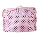 Women Girls Ladies Pink Black Dot Charms Travel Cosmetic Bag Jewelry Organiser Makeup Bag