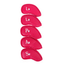 1 Set Of 12PCS PU Leather Golf Club Head Protection Cover Wedge Iron Putter Headcover Golf Sports Accessory Red