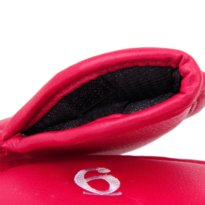 1 Set Of 12PCS PU Leather Golf Club Head Protection Cover Wedge Iron Putter Headcover Golf Sports Accessory Red