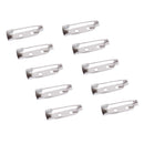 50 Pieces Silver Tone Bar Pins Brooch Back Clasp Name Badge DIY Craft 20mm
