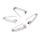 50 Pieces Silver Tone Bar Pins Brooch Back Clasp Name Badge DIY Craft 20mm
