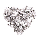 50 Pieces Silver Tone Bar Pins Brooch Back Clasp Name Badge DIY Craft 20mm