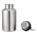 2000ml Capacity Stainless Steel Wide Mouth Water Bottle with Carabiner Clip for Outdoor Sports Cycling Runners Sports Beach Lovers Gift