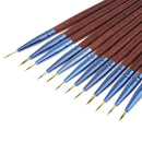 Set OF 12PCS Professional Multipurpose Liquid Eyeliner Brushes Beauty Supplies Cosmetic Tool Blue Brown 4.7 inch