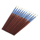 Set OF 12PCS Professional Multipurpose Liquid Eyeliner Brushes Beauty Supplies Cosmetic Tool Blue Brown 4.7 inch