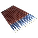 Set OF 12PCS Professional Multipurpose Liquid Eyeliner Brushes Beauty Supplies Cosmetic Tool Blue Brown 4.7 inch