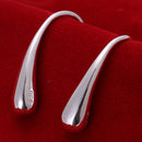 Teardrop Drop Hoop Earring Silver plated Hook Earrings Women Girls Gift Fashion Jewelry