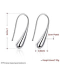 Teardrop Drop Hoop Earring Silver plated Hook Earrings Women Girls Gift Fashion Jewelry