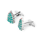 Men's Crystal Rhinestone Decor Cufflinks Cuff Links Holidays Christmas Tree