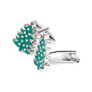 Men's Crystal Rhinestone Decor Cufflinks Cuff Links Holidays Christmas Tree