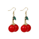 Rockabilly Red Cherry Diamante Crystal Drop Dangle Chandelier Hook Earring Studs