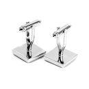 Pair Of Men Copper Rhinestone Square Shaped Cufflinks Wedding Party Supplies Silver + Black 15mm x 15mm