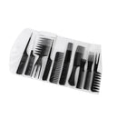 SET OF 10PCS Multipurpose Professional Lightweight Stylish Comb Brush FOR Teasing Lifting Curling Beauty supplies Black