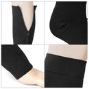 Pair Of Zippered Compression Leg Support Fatigue Reliever Socks Black M