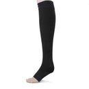 Pair Of Zippered Compression Leg Support Fatigue Reliever Socks Black XL
