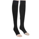 Pair Of Zippered Compression Leg Support Fatigue Reliever Socks Black XL
