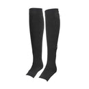 Pair Of Zippered Compression Leg Support Fatigue Reliever Socks Black XL