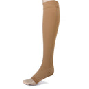 Pair Of Zippered Compression Leg Support Fatigue Reliever Socks Nude XL
