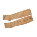 Pair Of Zippered Compression Leg Support Fatigue Reliever Socks Nude S